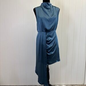 Banana Republic Women Clubwear Silk Asymmetrical Dress Size 12 Quiet Luxury Chic